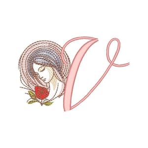 Letra V Alfabeto Linda Mulher (Pontos Leves)