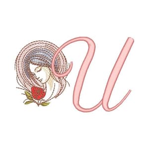 Letra U Alfabeto Linda Mulher (Pontos Leves)