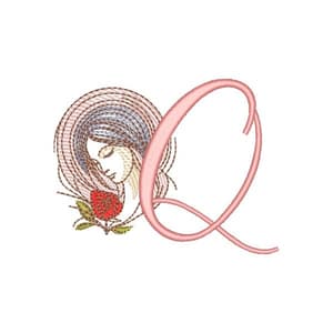 Letra Q Alfabeto Linda Mulher (Pontos Leves)