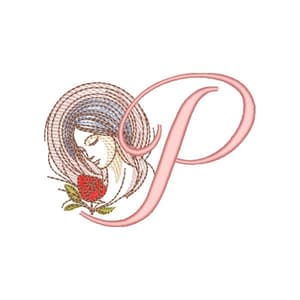 Letra P Alfabeto Linda Mulher (Pontos Leves)