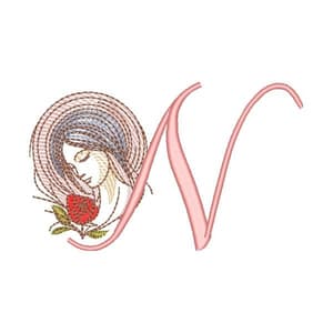 Letra N Alfabeto Linda Mulher (Pontos Leves)
