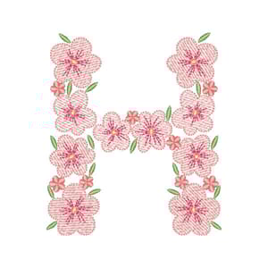 Letra H Floral (Pontos Leves)