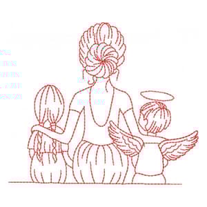 Mãe e filhos (Redwork)