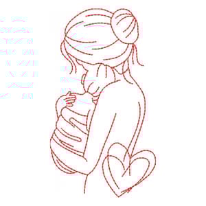 Mãe e Filho (Redwork)