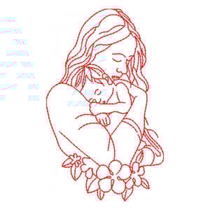Mãe e Filho (Redwork)