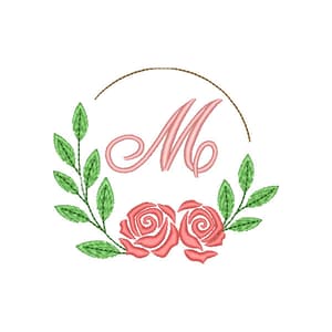 Moldura Galho de rosas com inicial
