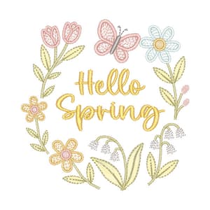 Frase Hello Spring (Rippled)