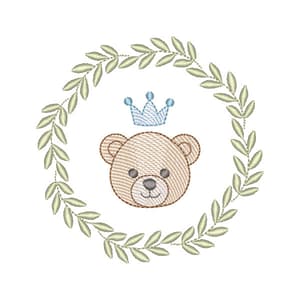 Ursinho com Coroa na Moldura (Pontos leves)