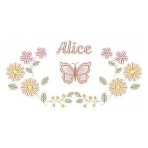 Floral com Borboleta e Nome