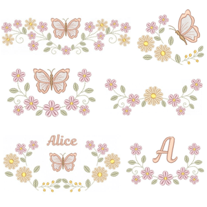  Floral Delicado com Borboleta