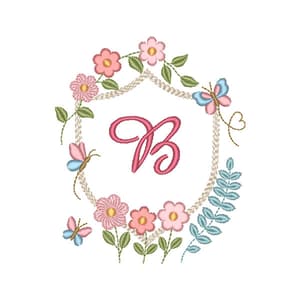 Brasão Floral com Letra (Pontos Leves)