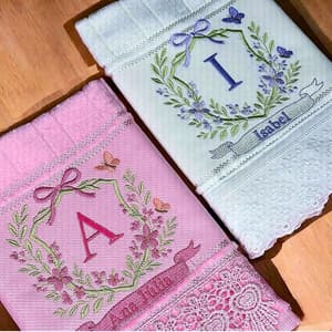 Moldura Floral com Inicial e Nome