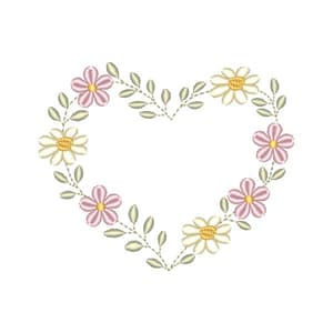 Coração com Flores e Margaridas