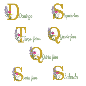 Semaninha com Floral (Pontos Leves)