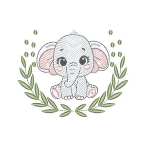 Elefante Sentado com Moldura