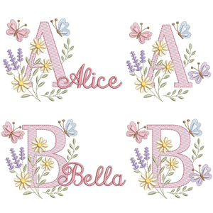  Alfabeto Floral com Borboletas (Pontos Leves)