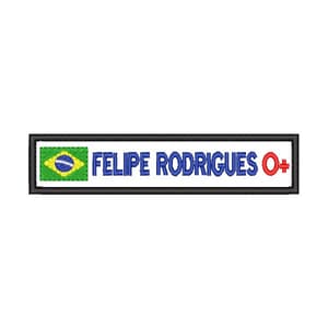 Bandeira do Brasil com Nome e Tipo Sanguíneo (Patch)