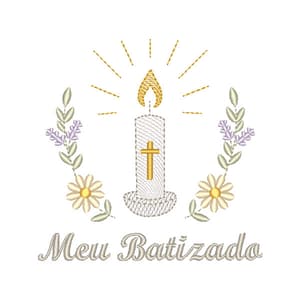 Vela de Batismo Meu Batizado (Pontos Leves)