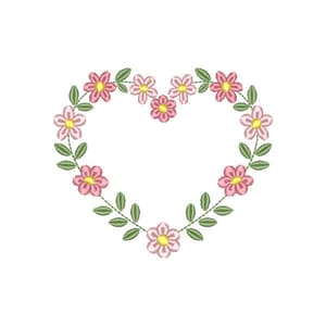 Moldura Coração com Flores (Pontos Leves)