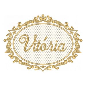 Moldura oval arabesco com Nome