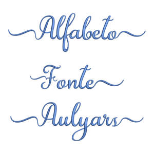  de Alfabeto Fonte Aulyars - Maiúsculas e Minúsculas - Com e sem Glifos
