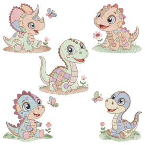  Dinossauros Baby Estilo Patchwork (Pontos Leves)