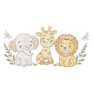 Trio Safari Leão Elefante e Girafa (Pontos Leves)
