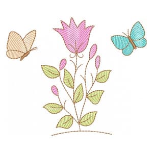 Floral com Borboletas (Pontos Leves)