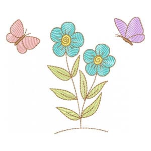 Floral com Borboletas (Pontos Leves)