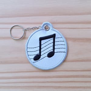 Chaveiro Nota Musical Colcheias (Aplique)