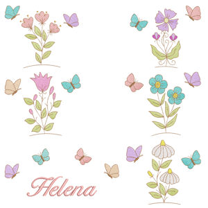  Floral com Borboletas (Pontos Leves)