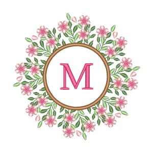 Moldura Floral com Inicial (Pontos leves e Aplique)