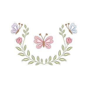 Moldura Floral com Borboletas (Pontos Leves)