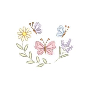 Trio de Borboletas com Flores (Pontos Leves)