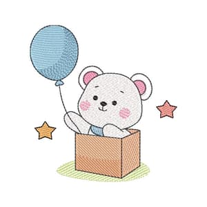 Ursinho Cute com Balão (Pontos Leves)