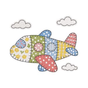Avião Infantil Patchwork (Pontos Leves)