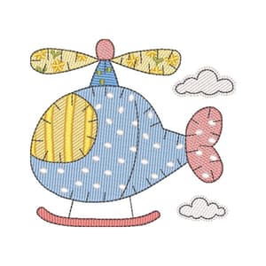 Helicóptero Infantil Patchwork (Pontos Leves)