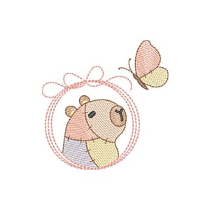 Capivara e Borboleta Patchwork (Pontos Leves)
