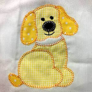 Dog applique Embroidery Design