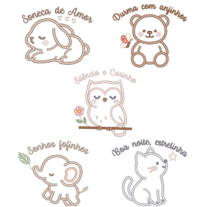  Bichinhos Fofos (Aplique)