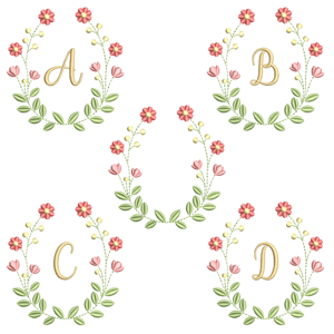  Alfabeto Moldura Floral Hailey
