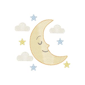 Lua Dormindo com Estrelas (Pontos Leves)