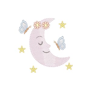 Lua Dormindo com Borboletas (Pontos Leves)