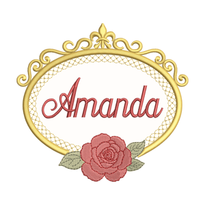 Moldura Clássica com Rosa (Aplique)