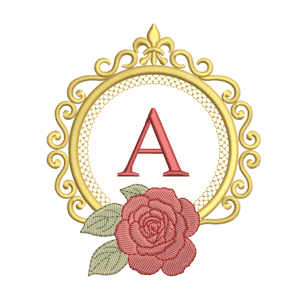 Moldura Clássica com Rosa (Aplique)