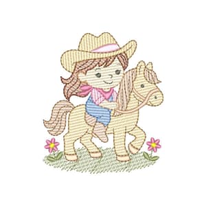Menina do Campo e Cavalo (Pontos Leves)
