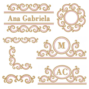  monogramas decorativos com iniciais e nome
