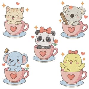  Xícaras dos Animais Cute (Pontos Leves)
