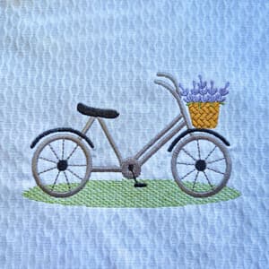 Bicicleta com Cesta de Lavandas (Pontos Leves)