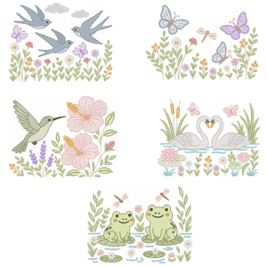  Barrinhas com Animais e Floral (Pontos Leves)